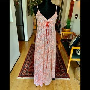 NWOT Roxy floral orange & white maxi dress.